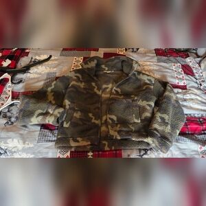 American Eagle Outfitters Camo Sherpa Jacket